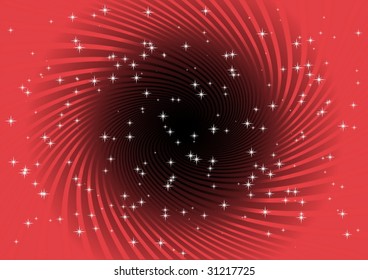 Red swirled space