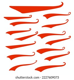 Red Swirls Swoosh Vector Accent Line Work