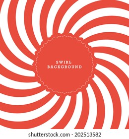 Red swirly abstract background. Vector graphic template.