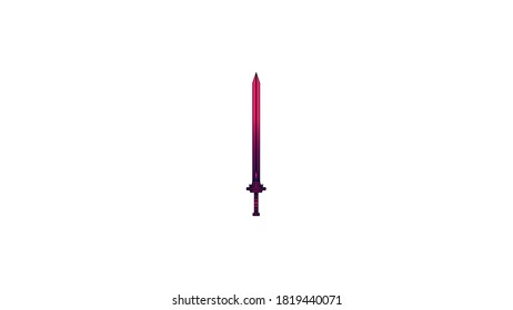 The red sword. White background