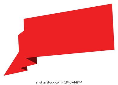 Red symbol of ribbon. Banner with copy space. Vector illustration isolated on white background.
