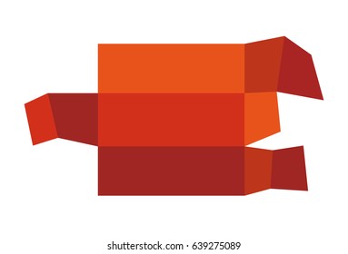 Red symbol vector icon isolated on white background - stylized image.