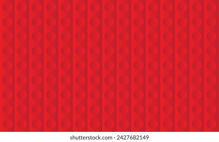 Red symetric concave circle shapes on dark red background. Seamless pattern, concave circle shapes, red background for presentations, backdrops, wallpapers. Tiles pattern. Editable template. EPS 10.