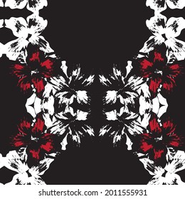 Diseño de patrones sin costuras de Floral Simétrica Roja para textiles y gráficos de moda