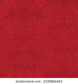 Red Symmetric Floral seamless pattern design for fashion textiles and graphics