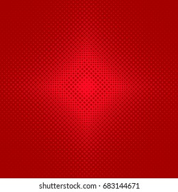 Red symmetrical abstract halftone circle pattern background - vector graphic design from circles in varying sizes