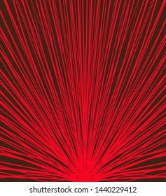 red symmetrical lines drawn in abstract sunburst pattern design on black background design vector