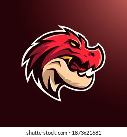 Red T rex head mascot logo