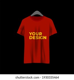 Red T Shirt Design Editable Mock Up Vector