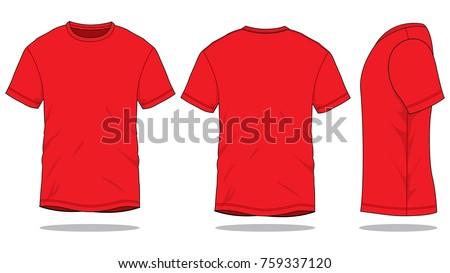 Download Red T Shirt Template Front Back Side Stock Vector (Royalty ...