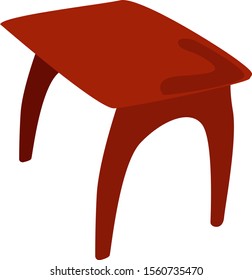 Red table, illustration, vector on white background.
