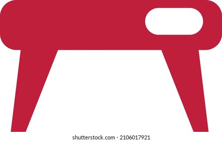 Red table, illustration, vector on a white background.