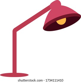 Red table lamp, illustration, vector on white background
