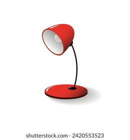 red table lamp on an isolated white background