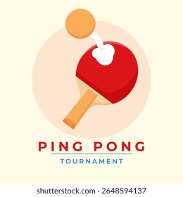 Red Table Tennis Paddle with Ball on Sports Background – Ping Pong Equipment Close-Up