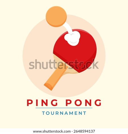 Red Table Tennis Paddle with Ball on Sports Background – Ping Pong Equipment Close-Up