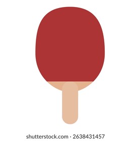 Red Table Tennis Paddle Flat Illustration