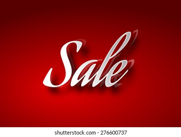 Red table with white SALE text. Vector design elements.