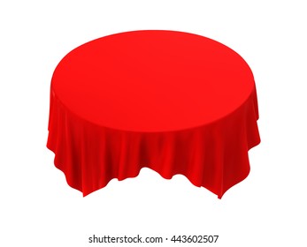 red tablecloth. isolated on white background