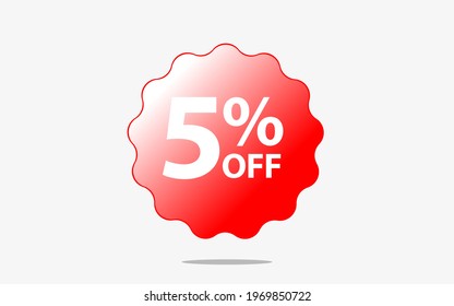 red tag five percent discount