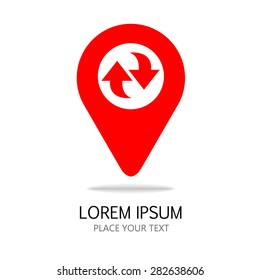 red tag icon with information. vector template. 