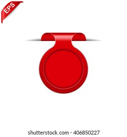 red tag icon, vector banner, isolated sticker