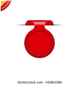 red tag icon, vector banner, isolated sticker