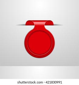red tag icon, vector banner, isolated sticker