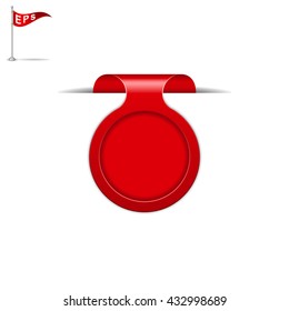 red tag icon, vector banner, isolated sticker