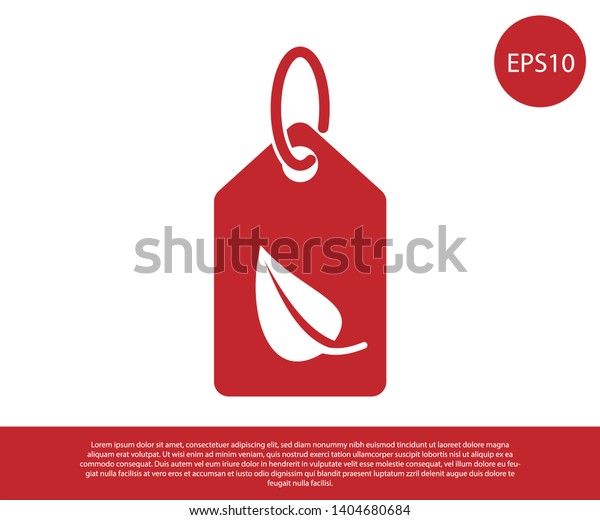 Red Tag Leaf Symbol Icon Isolated Stock Vector Royalty Free