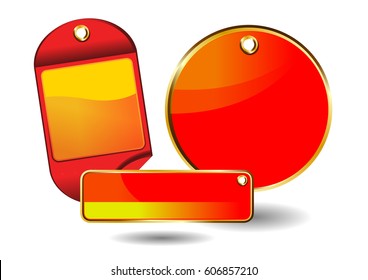 red tag price vector set