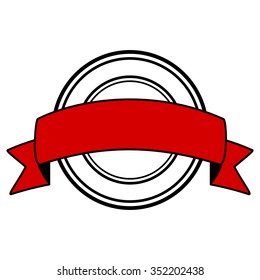 red tag and ribbon stickers empty isolated vector 