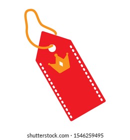  Red tag. Royal tag. using for shopping product
With the crown icon.