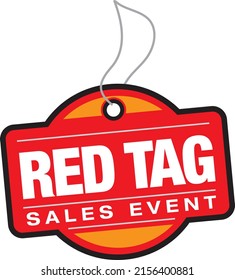 Red Tag Sales Event Bug Graphic Logo Headline Event Headline Design