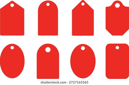 Colección de forma de etiqueta roja: juego de Vectores editables de etiquetas y etiquetas de Precio