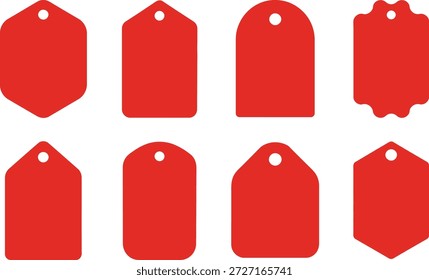 Colección de forma de etiqueta roja: juego de Vectores editables de etiquetas y etiquetas de Precio