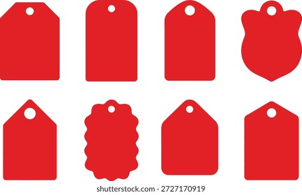 Colección de forma de etiqueta roja: juego de Vectores editables de etiquetas y etiquetas de Precio