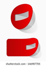 Red Tag Sticker Label Shadow