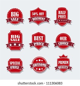 red tags over gray background. vector illustration