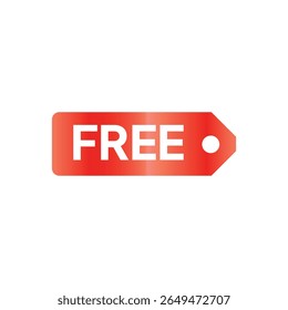 A red, tag-shaped graphic displays the word "FREE" in bold white letters, positioned centrally against a stark white background, creating a promotional, eye-catching effect.