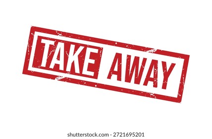 roter Take Away-Stempeltext auf weißem Hintergrund