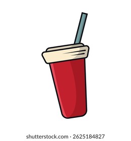 Red Takeaway cup. Vector illustration