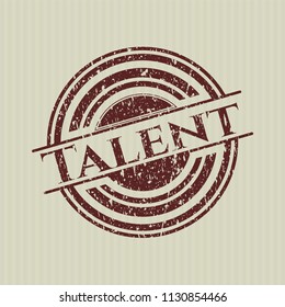 Red Talent distressed rubber grunge seal