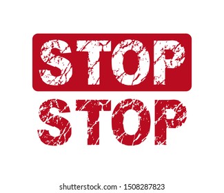 red tamp stop sign. vector illustration