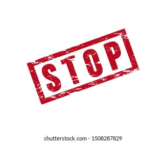 red tamp stop sign. vector illustration