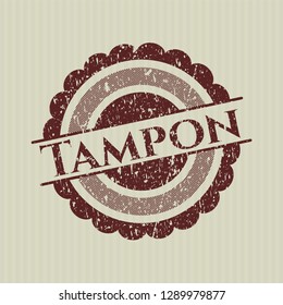 Red Tampon distressed rubber seal with grunge texture