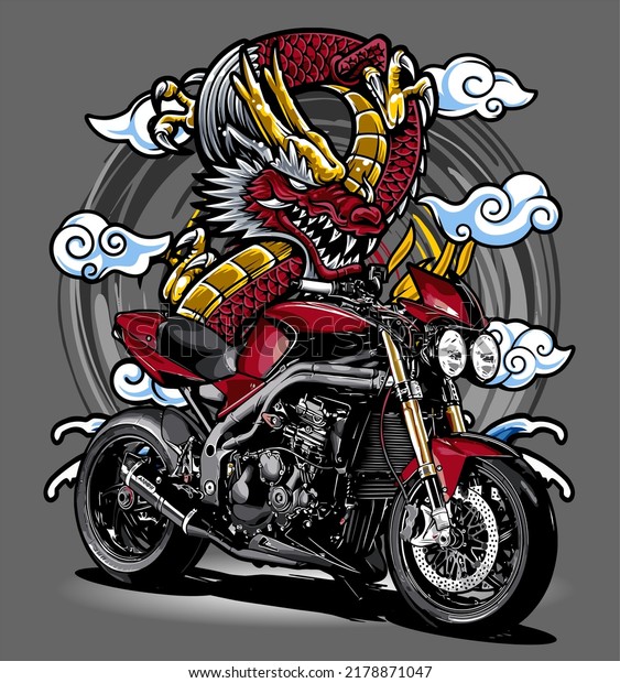 red tank motorcycle\
vector template 