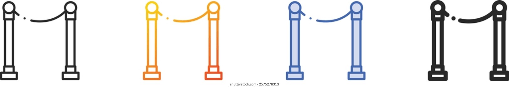 red tape icon.Thin Linear, Gradient, Blue Stroke and bold Style Design Isolated On White Background