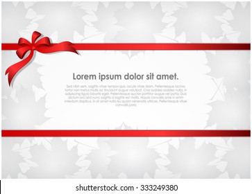 Red tape and maple leaves on gray background
