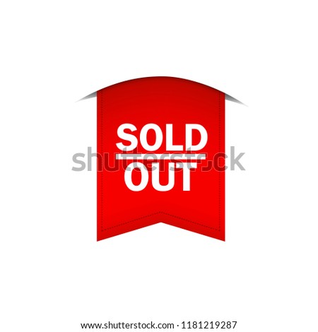 The red tape on which is written "Sold Out" is depicted on a white background.